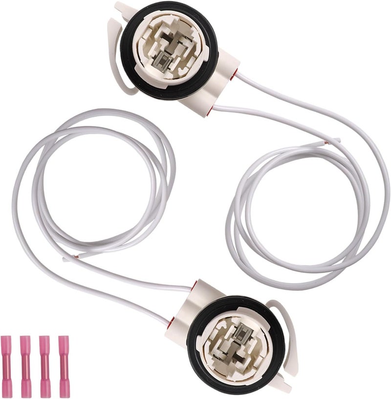 VASTAUTO Light Socket Wire Harness Pigtail Repair Kit LED Standard, Bulbs# 4114,4157,3157,Replaces# 19258649, LS94,645-607,Turn Signal Lamp Socket,Daytime Running Light Socket,Brake Light Socket(2Pcs) - Image 1